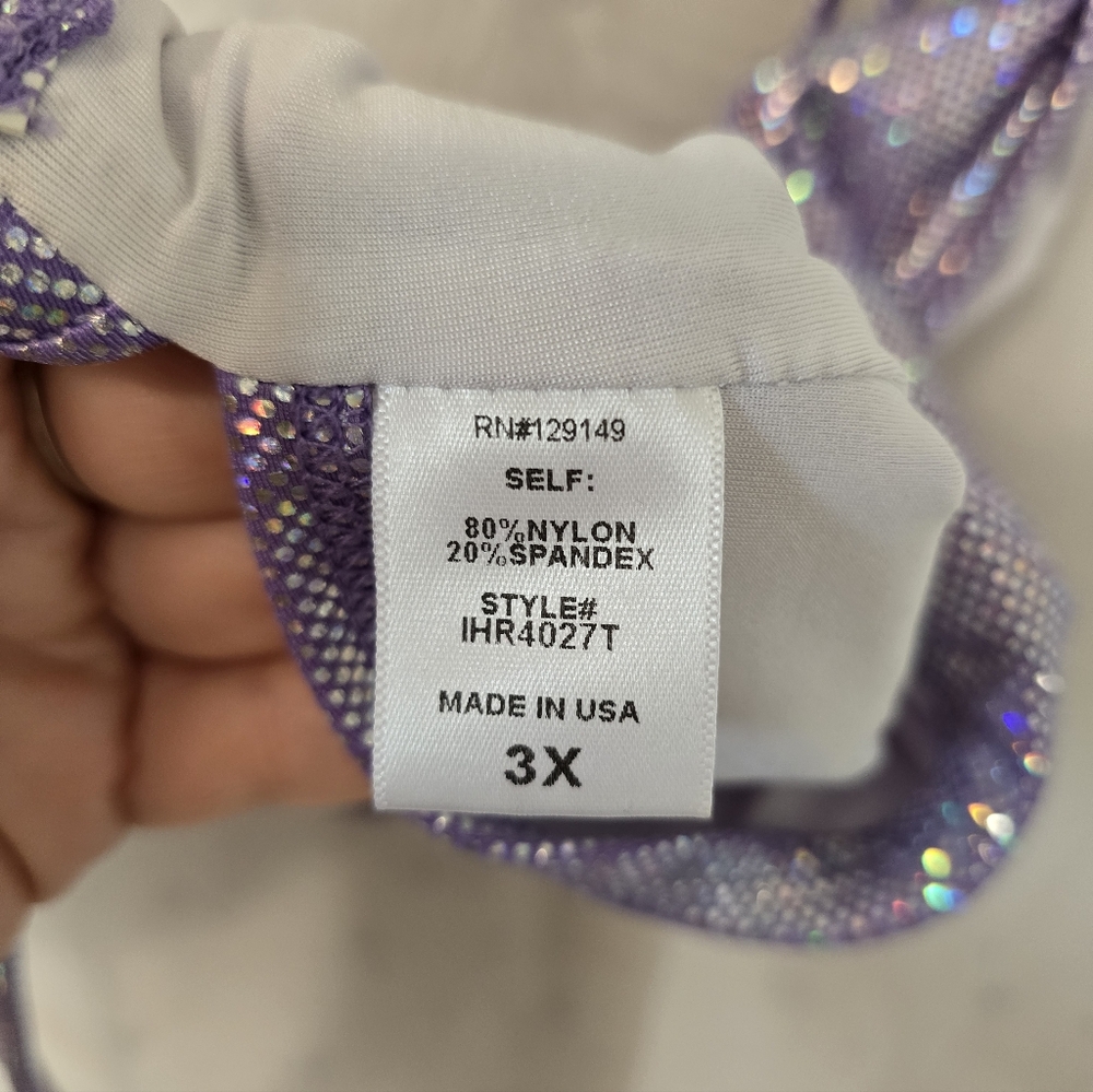 NWOT iheartraves Purple Sparkle Underboob Bra/Crop Top - Picture 4 of 4